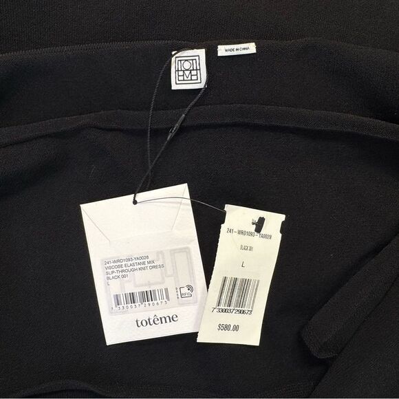 NEW Toteme Slip Through Knit Midi Dress Black Size Large - Picture 8 of 11